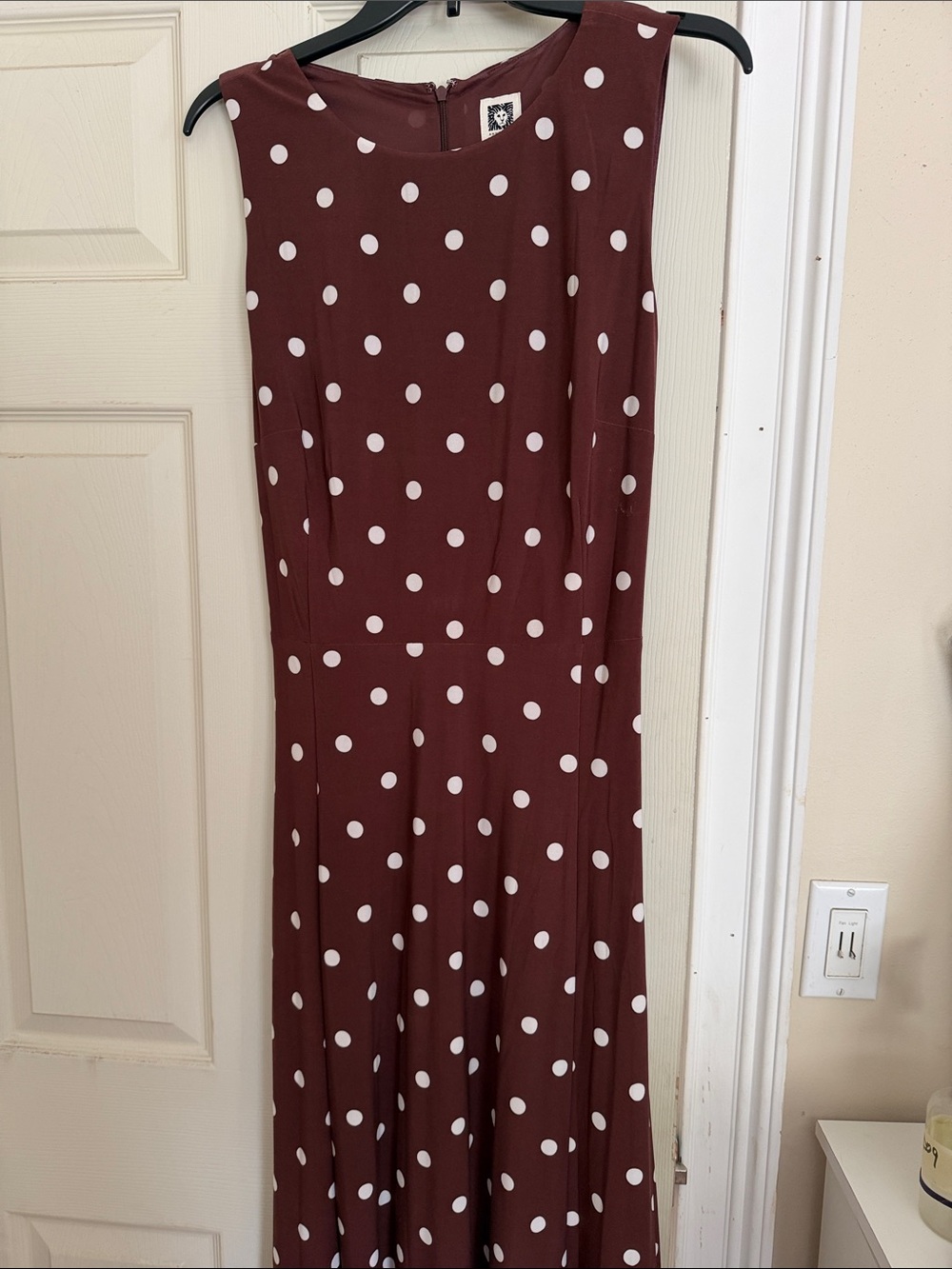 Ann KleinWomen’s Brown Polka Dot Midi Dress